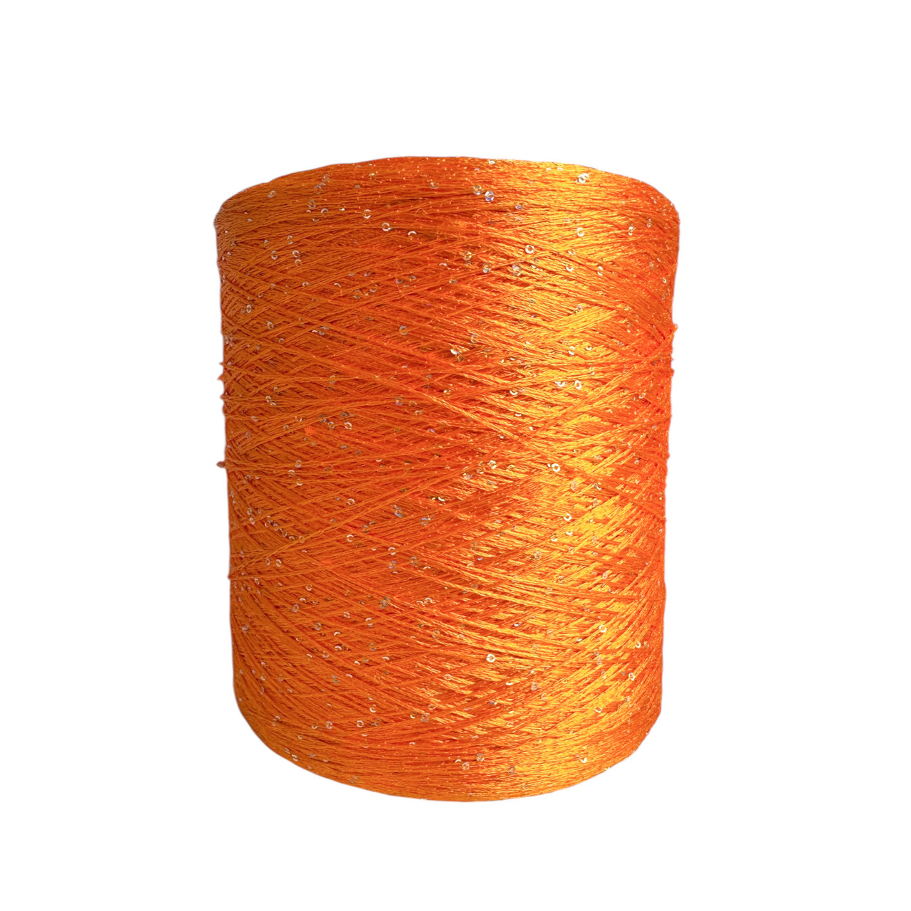 Італійська мікропайєтка 2 мм на основі, помаранчевий з паєткою срібло (Пряжа поліестер), фото 1