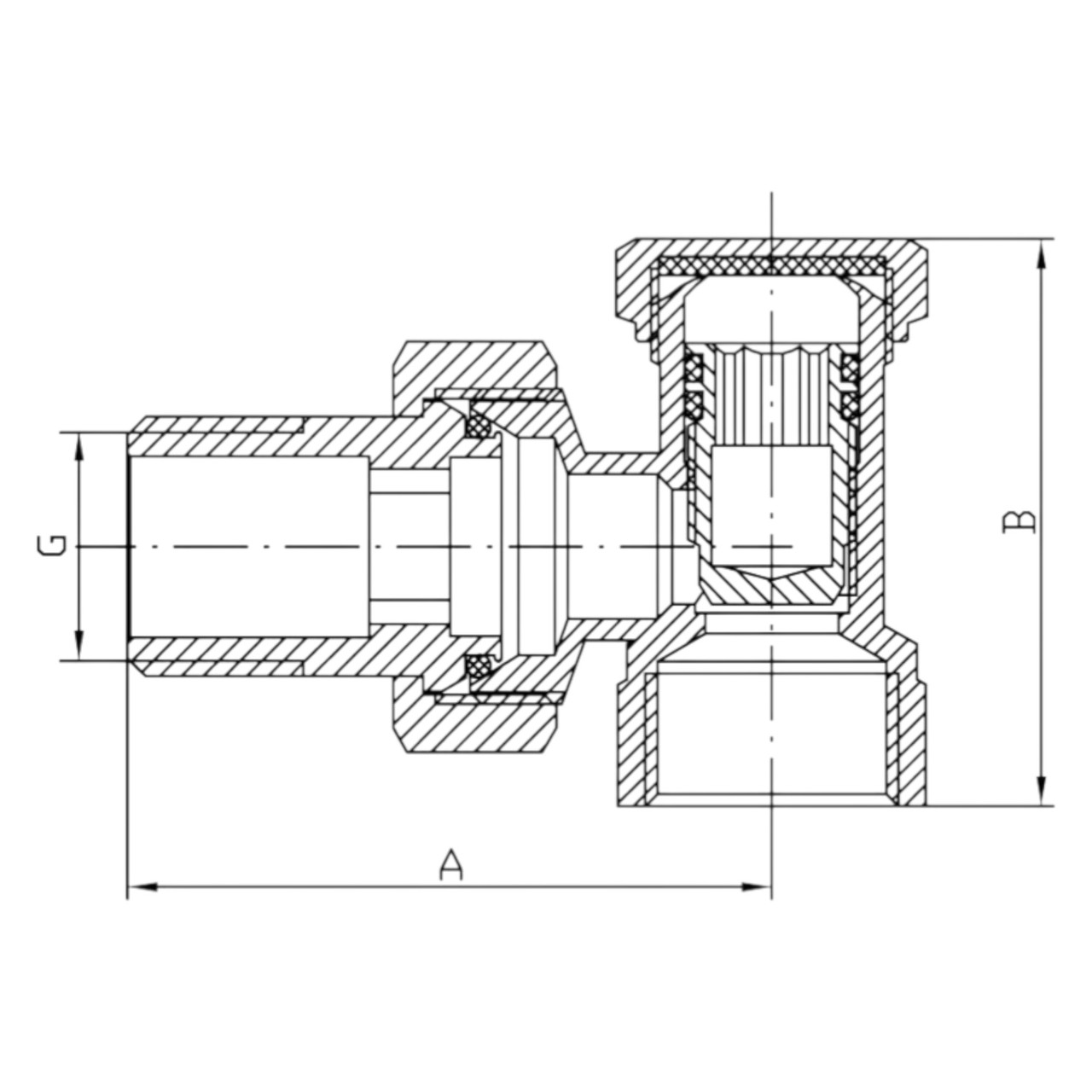 Вентиль балансувальний радіаторний кутовий KR.902