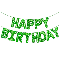 Надувні фольговані слова Happy Birthday - Майнкрафт, 40 см