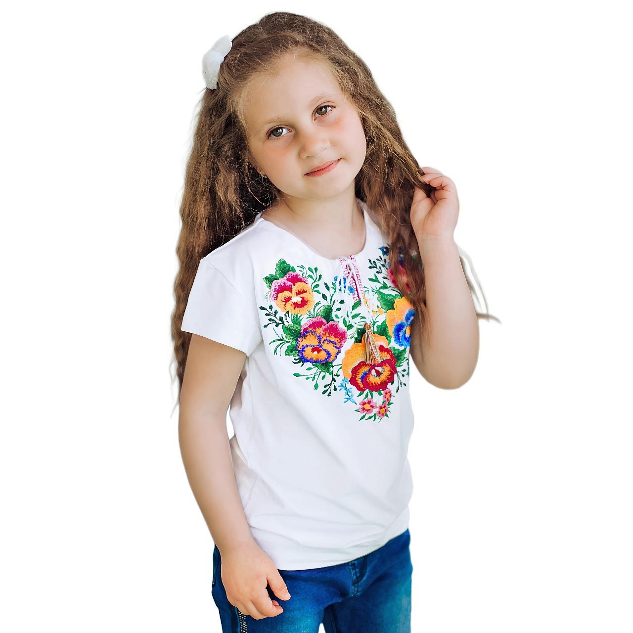 Футболка вишиванка для дівчинки Ясочка (р.110–158)