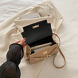 Жіноча сумка 6209 крос-боді на ремінці бархатна велюрова замшева чорна, фото 10