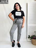 Жіночі штани у тонку смужку з поясом розмірний ряд 31,32,33,34,35,36