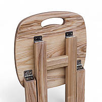 Високий розкладний барний дерев'яний табурет з підніжкою Стілець із натурального дерева Квадратний ЯСЕН, фото 5