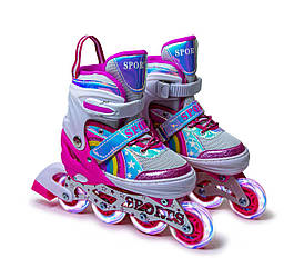 Ролики Райдужні Scale Sports Рожеві, розмір 34-37