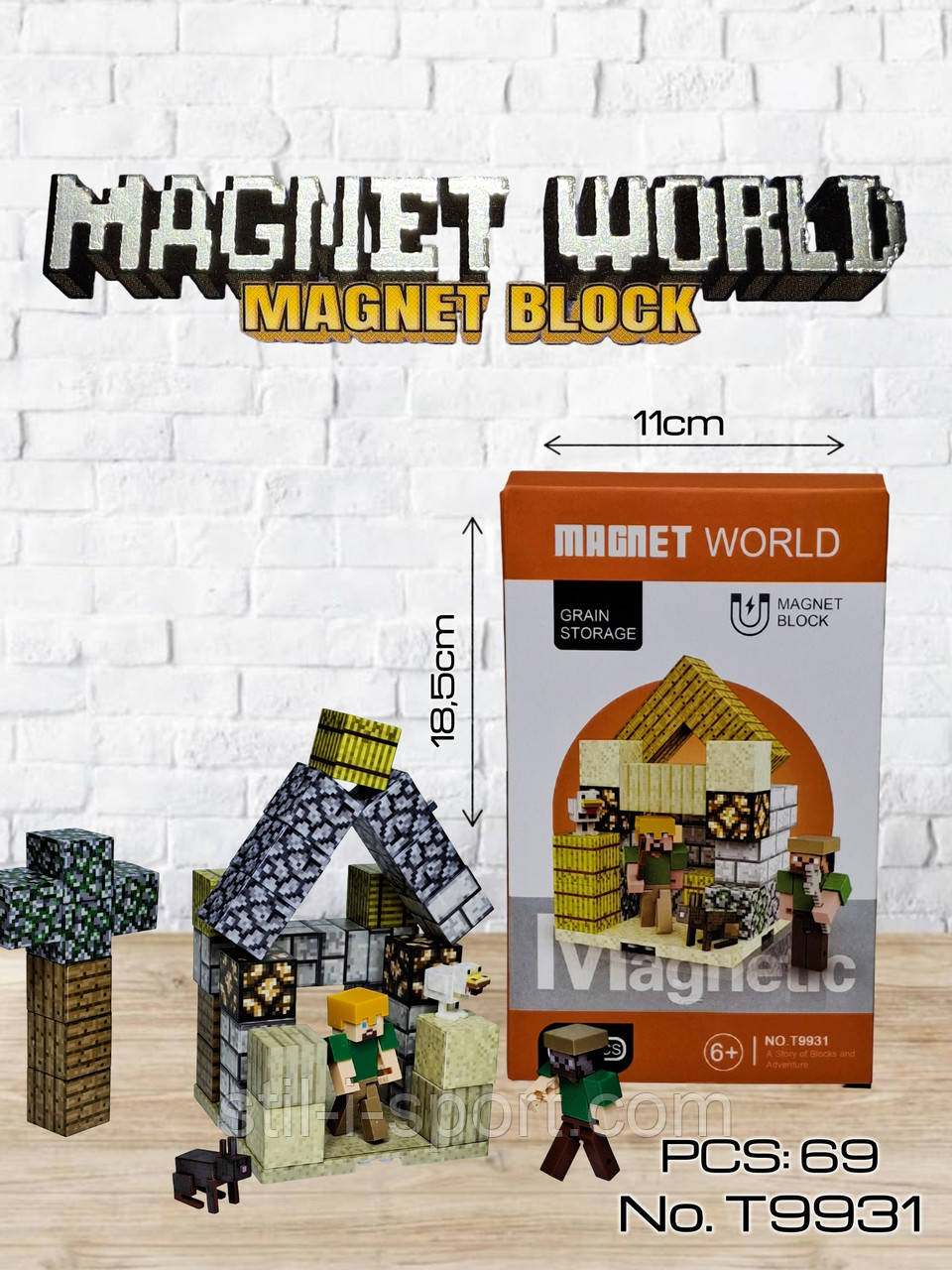 Магнітний Конструктор Блоки Майнкрафт T9931, фото 1