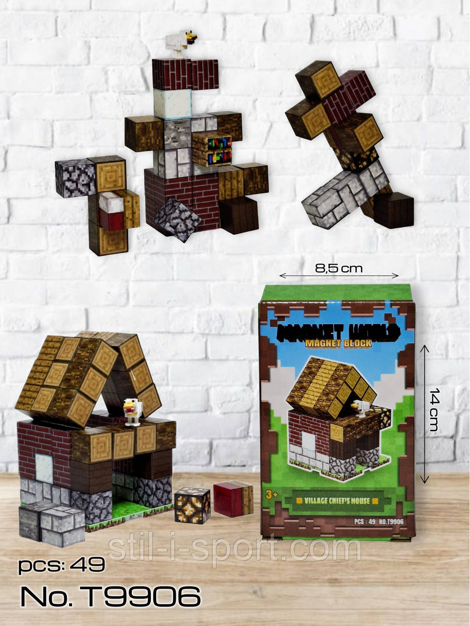 Магнітний Конструктор Блоки Майнкрафт T9906, фото 1