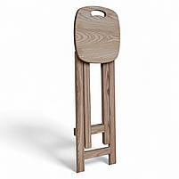 Високий розкладний барний дерев'яний табурет з підніжкою Стілець із натурального дерева Квадратний ЯСЕН, фото 3