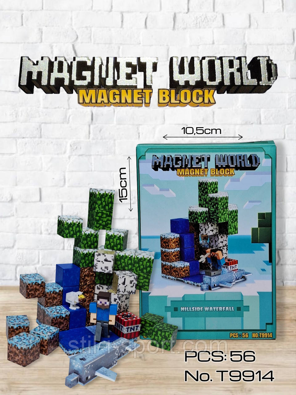Магнітний Конструктор Блоки Майнкрафт T9914, фото 1