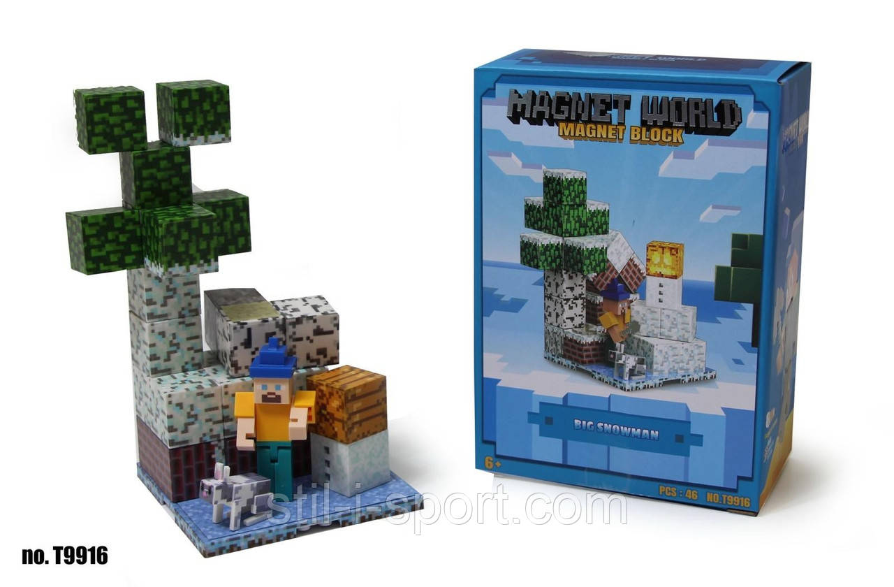 Магнітний Конструктор Блоки Майнкрафт T9916, фото 1