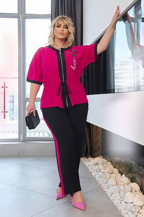 Шикарний жіночий костюм, тканина "Жатка" 50, 52, 54, 56, 58, 60, 62, 64 розмір 50, фото 1