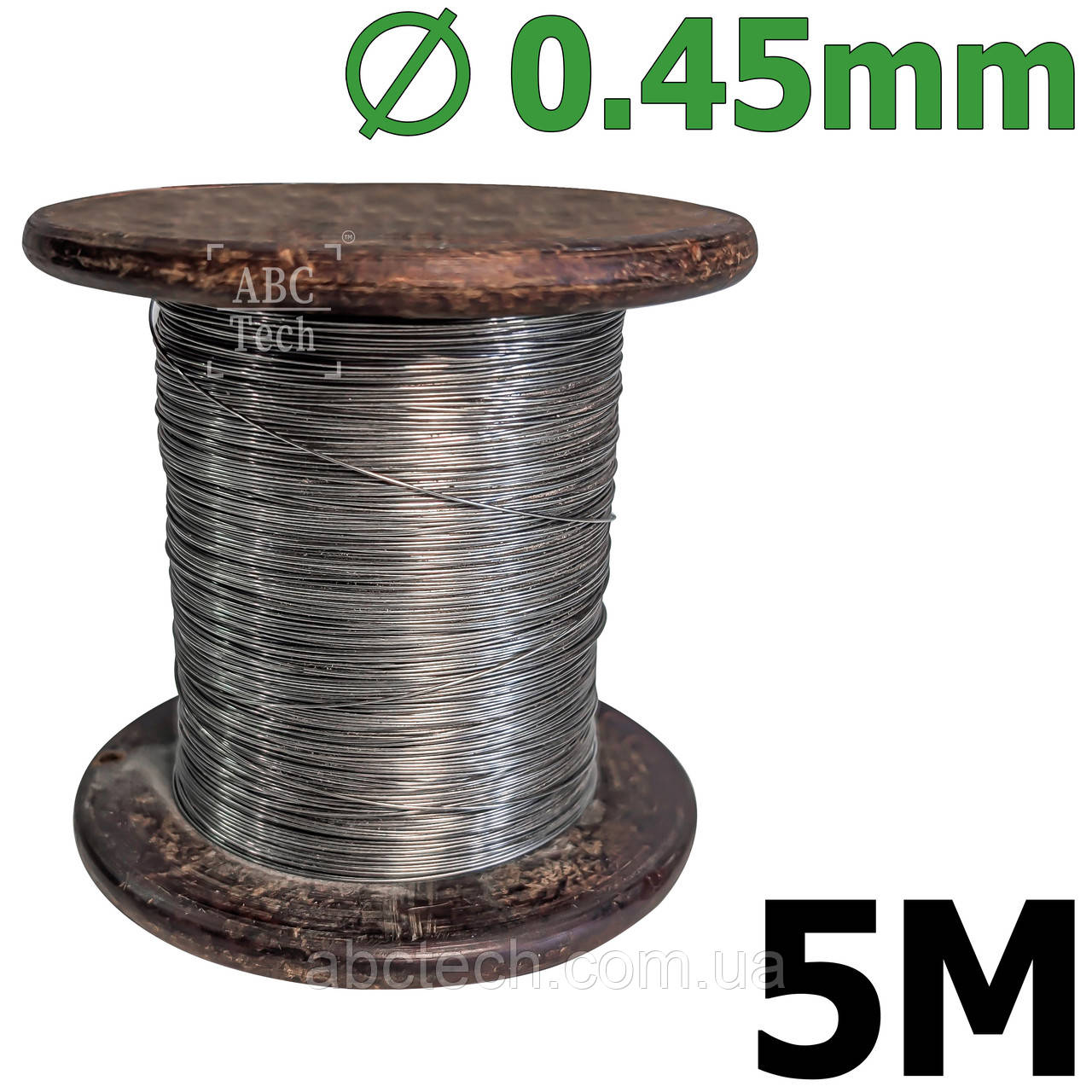 Дріт ніхромовий 0,45 мм Моток 5 м Струна ніхром для запайника Ніхромова нитка Ніхромова нитка х20н80, фото 1