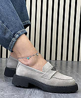 Туфлі лофери " ШКІРА " жіночі 6 пар у ящику сірого кольору 37-41, фото 3