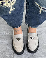 Туфлі лофери " ШКІРА " жіночі 6 пар у ящику сірого кольору 37-41, фото 4