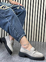 Туфлі лофери " ШКІРА " жіночі 6 пар у ящику сірого кольору 37-41, фото 5