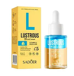 Двофазна сироватка для сяйва шкіри з вітаміном С і сквланом SADOER FACIAL SERUM PH 5.5, 30 мл