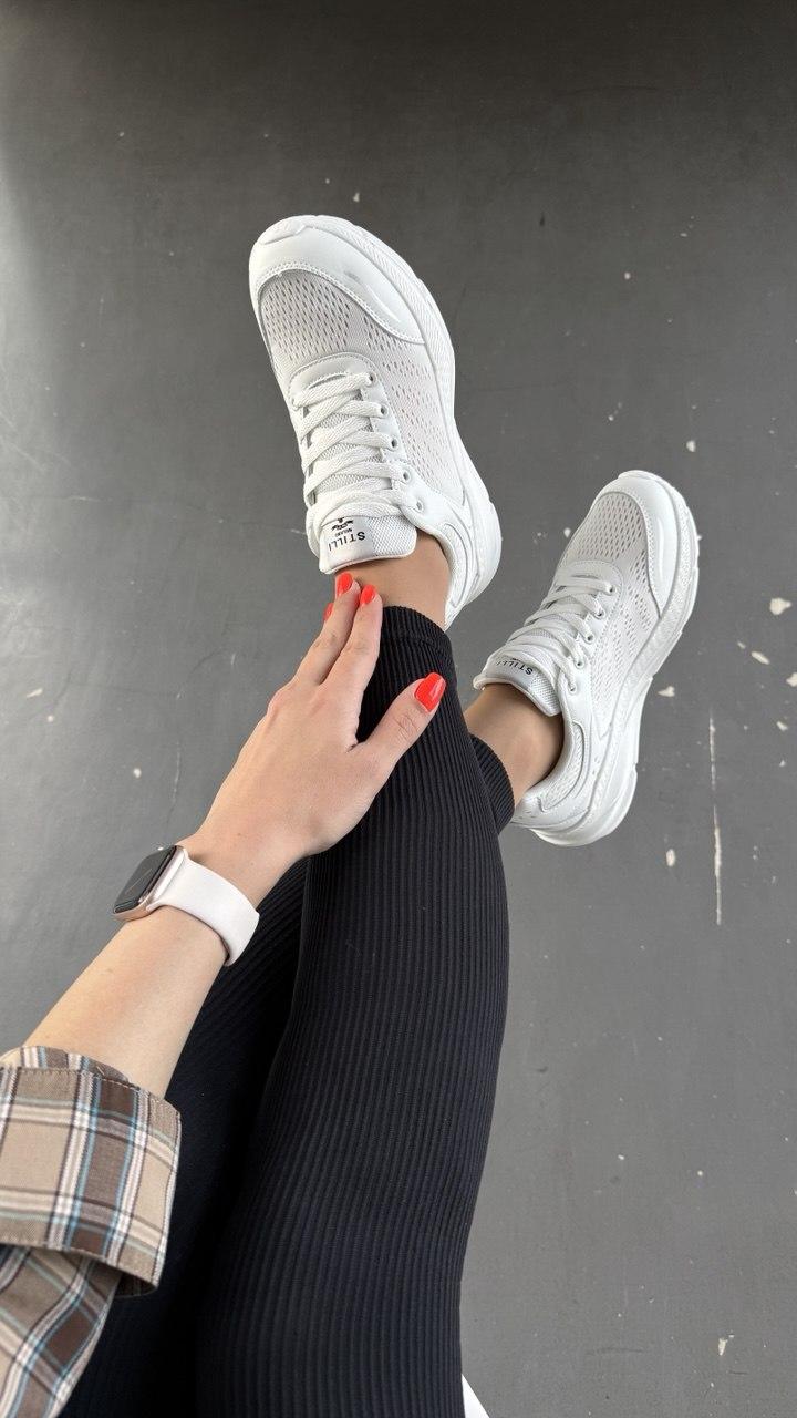 Кросівки жіночі сітка, білі, фото 1