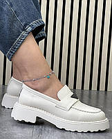 Туфлі лофери " ШКІРА " жіночі 6 пар у ящику бежевого кольору 37-41, фото 2