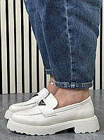 Туфлі лофери " ШКІРА " жіночі 6 пар у ящику бежевого кольору 37-41, фото 4