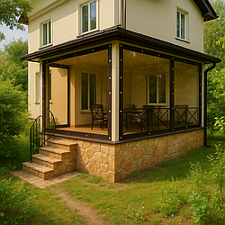 М'яке ПВХ вікно для альтанки тоноване 1,2х1 м, м'яке (гнучке) вікно ПВХ на терасу, балкон -UKMarket-