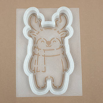 Набір вирубування з трафаретом Олень у шарфі 13 см