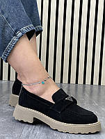 Туфлі лофери " ШКІРА " жіночі 6 пар у ящику чорного кольору 37-41, фото 3