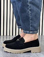 Туфлі лофери " ШКІРА " жіночі 6 пар у ящику чорного кольору 37-41, фото 5