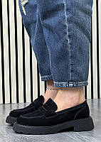 Туфлі лофери " ШКІРА " жіночі 6 пар у ящику чорного кольору 37-41, фото 2