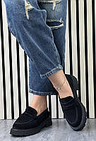 Туфлі лофери " ШКІРА " жіночі 6 пар у ящику чорного кольору 37-41, фото 3