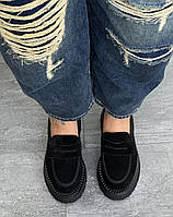 Туфлі лофери " ШКІРА " жіночі 6 пар у ящику чорного кольору 37-41, фото 4