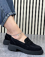 Туфлі лофери " ШКІРА " жіночі 6 пар у ящику чорного кольору 37-41, фото 5