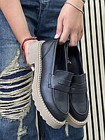 Туфлі лофери " ШКІРА " жіночі 6 пар у ящику чорного кольору 37-41, фото 2