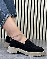 Туфлі лофери " ШКІРА " жіночі 6 пар у ящику чорного кольору 37-41, фото 3