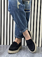 Туфлі лофери " ШКІРА " жіночі 6 пар у ящику чорного кольору 37-41, фото 4