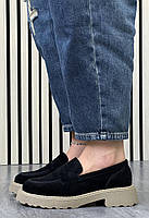 Туфлі лофери " ШКІРА " жіночі 6 пар у ящику чорного кольору 37-41, фото 5