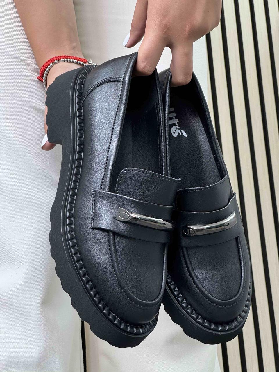 Туфлі лофери " ШКІРА " жіночі 6 пар у ящику чорного кольору 37-41, фото 1