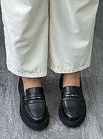 Туфлі лофери " ШКІРА " жіночі 6 пар у ящику чорного кольору 37-41, фото 3