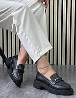 Туфлі лофери " ШКІРА " жіночі 6 пар у ящику чорного кольору 37-41, фото 5