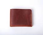 Маленький шкіряний чоловічий гаманець портмоне з натуральної шкіри ручної роботи Gomin колір коньяк, фото 3