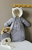 Зимовий комбінезон для новонароджених із шапочкою, комбінезон від 0 до 6 місяців Angelok-child