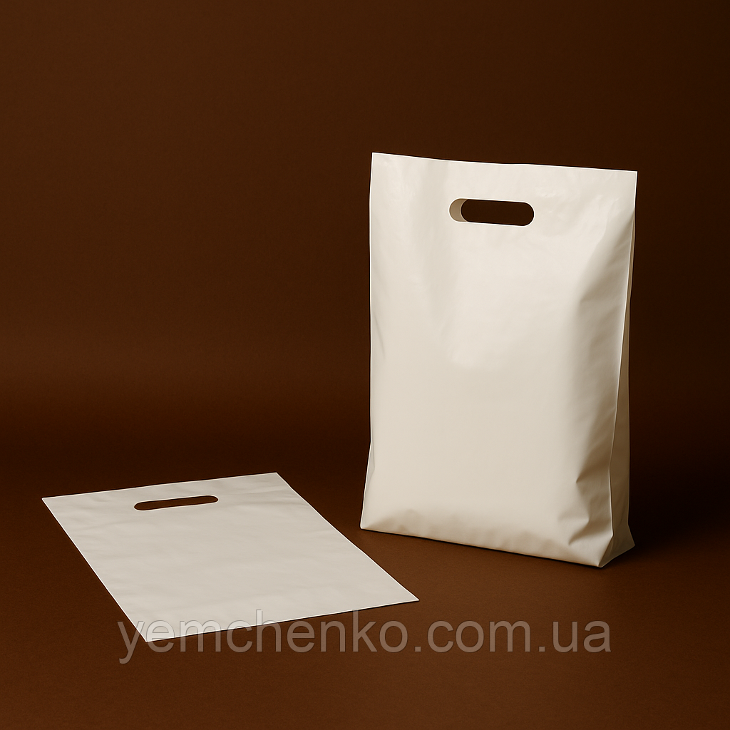 Пакет банан білий, 50 мкм, глянцевий, поліетиленовий, фото 1