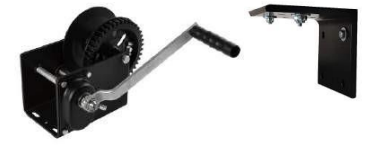 Лебідка з автоматичним гальмом, ручна, барабанна, з опорою, посилена, вантажопідйомність 1133 кг, фото 1