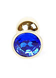 Анальний корок Jewellery Gold Plug Dark Blue, фото 2