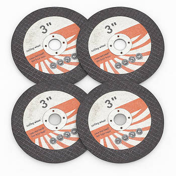 Комплект 4 шт Відрізний диск для болгарки, 75мм / Круг на болгарку / Диск по металу / Диск на міні болгарку