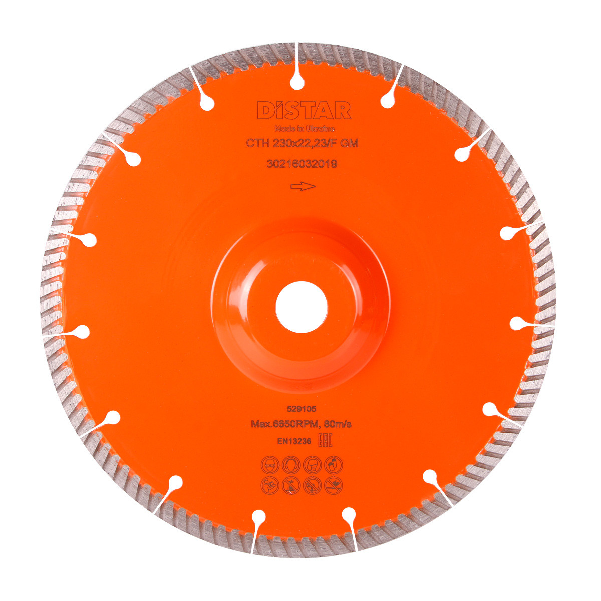 Круг алмазний вiдрiзний 1A1R Turbo 230x2,3x9x22,23/F Laser CTH 230x22,23F GM, фото 1