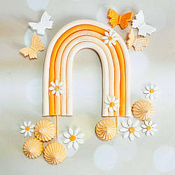 Цукрова прикраса для торта Персикова веселка