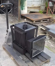 КАМІНКА ДРОВАРНА РЕБРО 30 М3 СОТІКЛОМ 400*400 І ВИНОСОМ, фото 5