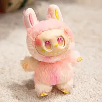 Мягкая игрушка брелок на рюкзак Лабуба Pop Mart Labubu 3 серия поколение игрушки Лабубу Розовая 16 см