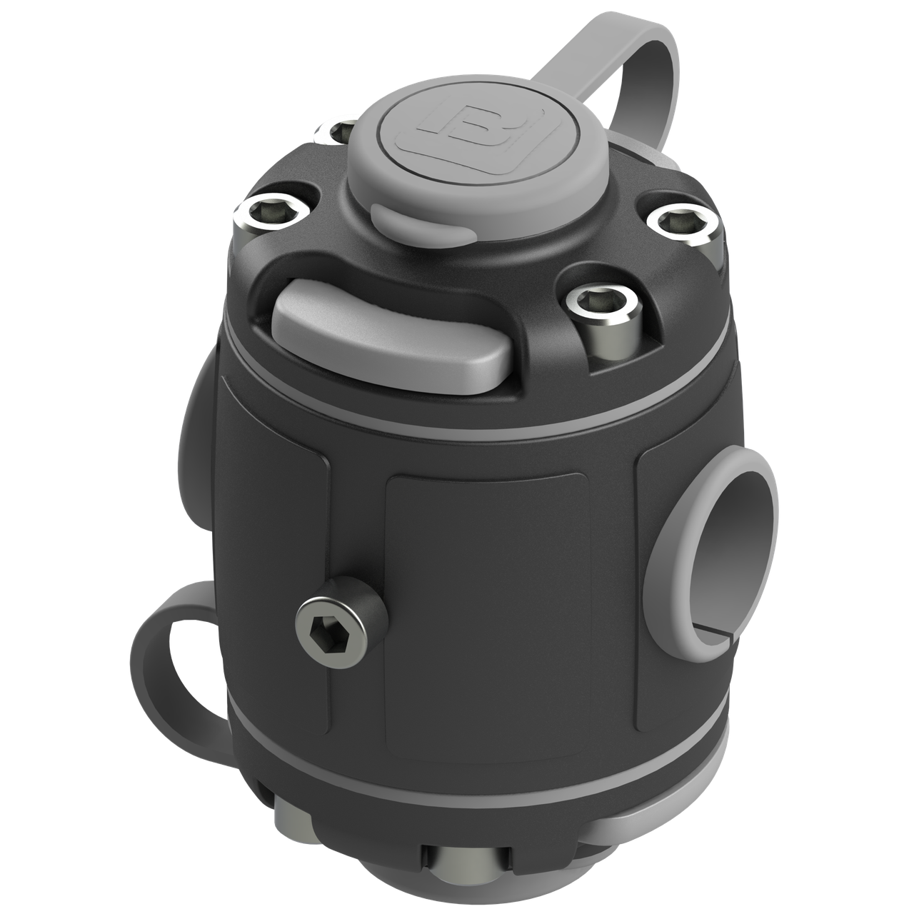 Монтажна система BORIKA FASTen FMr225 чорнo-сіра d 22/25 мм для кріплення аксесуарів на трубах і перилах, фото 1