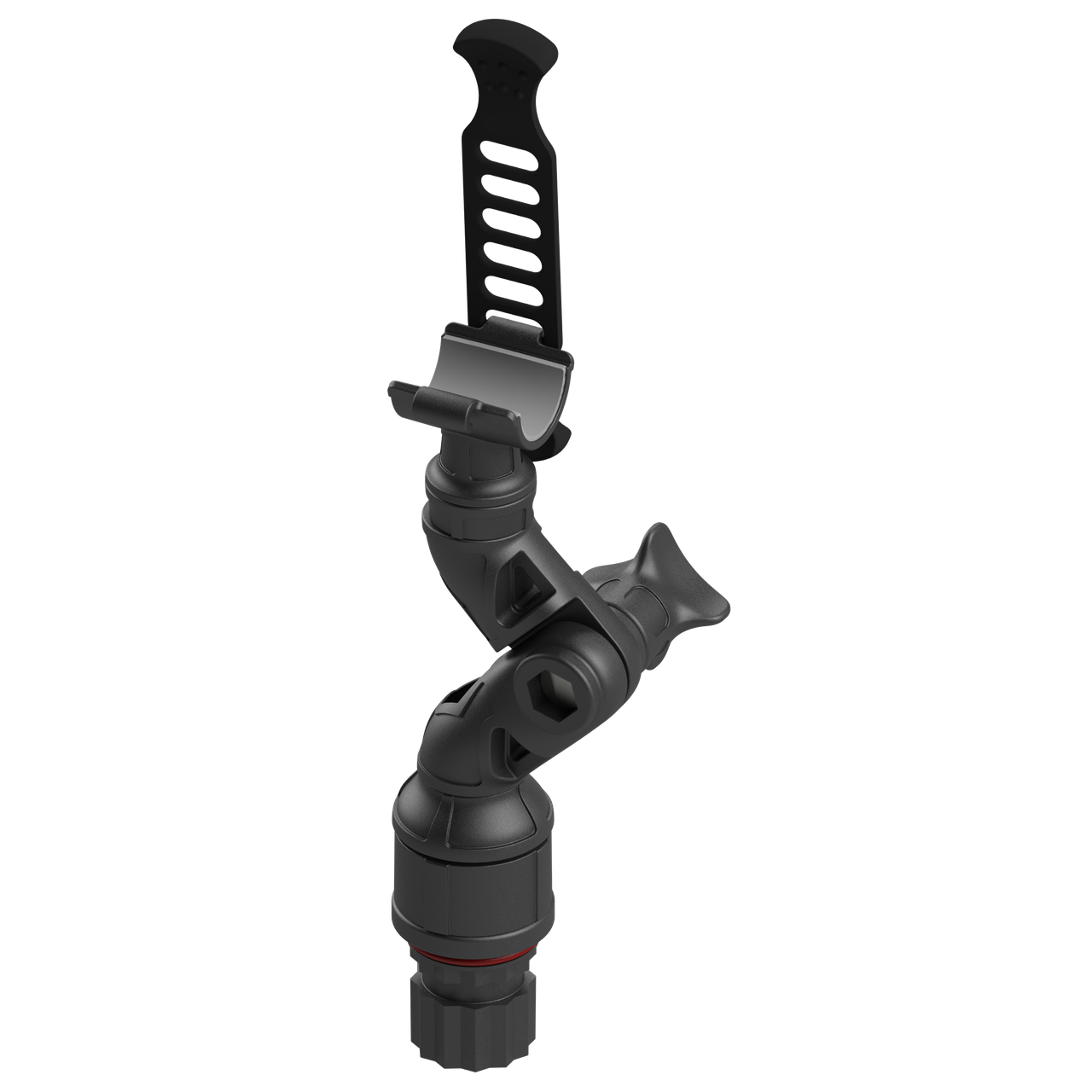 Поворотно-нахилений тримач BORIKA FASTen Lh230 чорний для ліхтарика d до 25 мм для човна з 360° обертанням та еластичним, фото 1