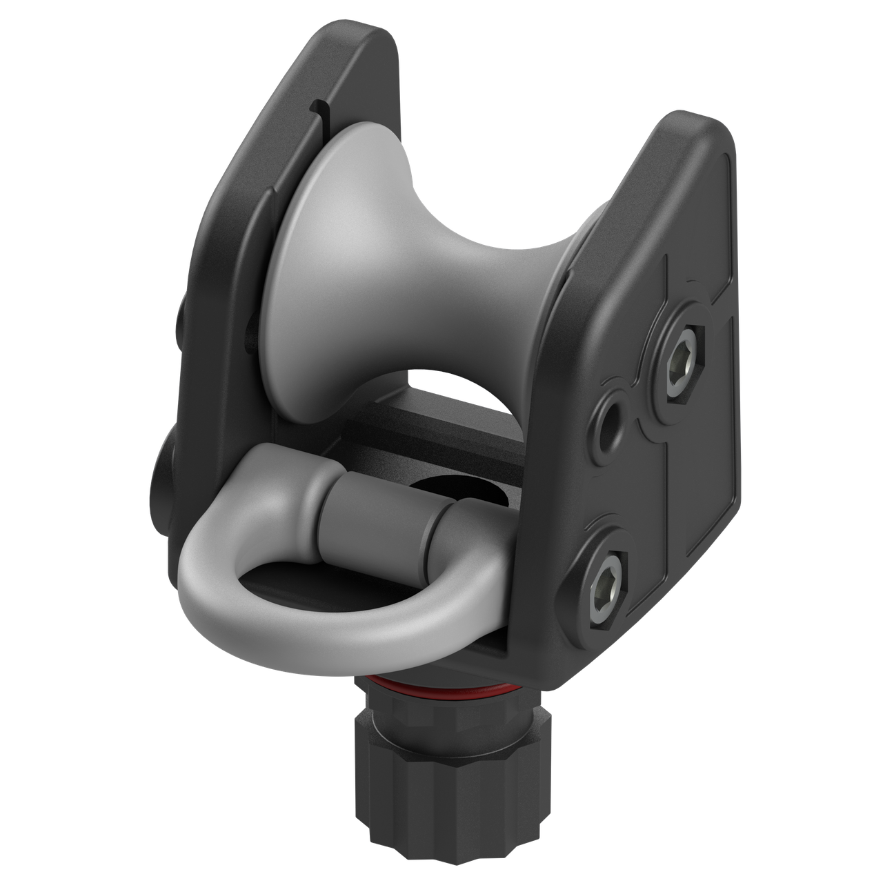 Якорний рым-ролик BORIKA FASTen ARr002 чорнo-сірий з направляючим кільцем для фала до 10 мм для човнів до 8 кг, фото 1